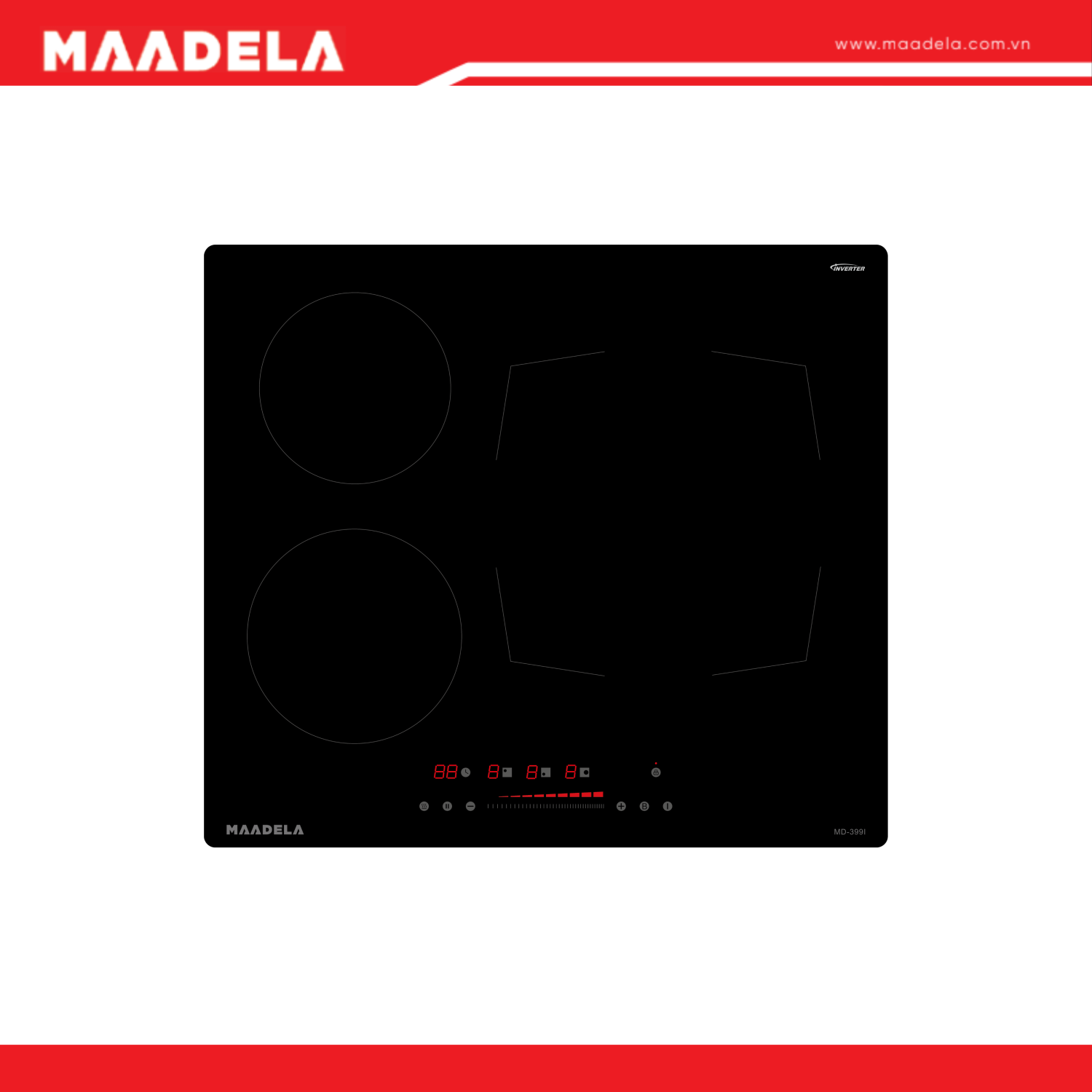 Bếp từ 3 vùng nấu Mandela QUADRAT MD-399I